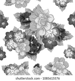 Beautiful floral seamless pattern. For your fabric design, clothing, printed matter. Congratulations and invitations to the wedding, birthday, Valentine's day and much more. Vector illustration.