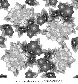 Beautiful floral seamless pattern. For your fabric design, clothing, printed matter. Congratulations and invitations to the wedding, birthday, Valentine's day and much more. Vector illustration.