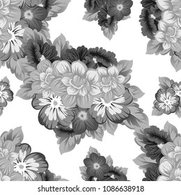 Beautiful floral seamless pattern. For your fabric design, clothing, printed matter. Congratulations and invitations to the wedding, birthday, Valentine's day and much more. Vector illustration.