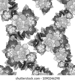Beautiful floral seamless pattern. For your fabric design, clothing, printed matter. Congratulations and invitations to the wedding, birthday, Valentine's day and much more. Vector illustration.