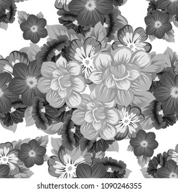 Beautiful floral seamless pattern. For your fabric design, clothing, printed matter. Congratulations and invitations to the wedding, birthday, Valentine's day and much more. Vector illustration.