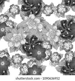 Beautiful floral seamless pattern. For your fabric design, clothing, printed matter. Congratulations and invitations to the wedding, birthday, Valentine's day and much more. Vector illustration.