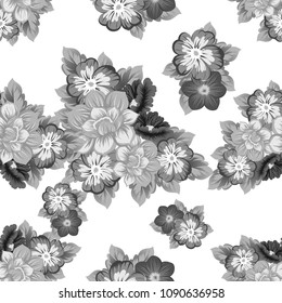 Beautiful floral seamless pattern. For your fabric design, clothing, printed matter. Congratulations and invitations to the wedding, birthday, Valentine's day and much more. Vector illustration.
