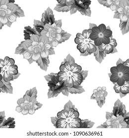 Beautiful floral seamless pattern. For your fabric design, clothing, printed matter. Congratulations and invitations to the wedding, birthday, Valentine's day and much more. Vector illustration.