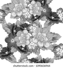 Beautiful floral seamless pattern. For your fabric design, clothing, printed matter. Congratulations and invitations to the wedding, birthday, Valentine's day and much more. Vector illustration.