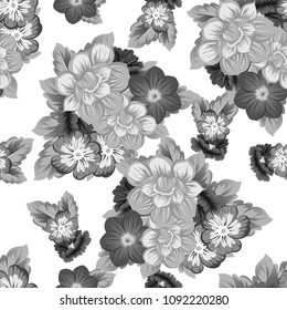 Beautiful floral seamless pattern. For your fabric design, clothing, printed matter. Congratulations and invitations to the wedding, birthday, Valentine's day and much more. Vector illustration.