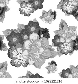 Beautiful floral seamless pattern. For your fabric design, clothing, printed matter. Congratulations and invitations to the wedding, birthday, Valentine's day and much more. Vector illustration.