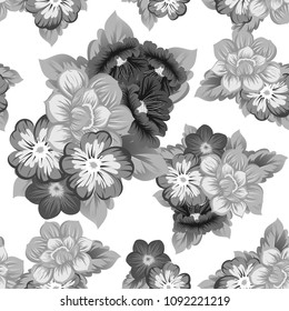 Beautiful floral seamless pattern. For your fabric design, clothing, printed matter. Congratulations and invitations to the wedding, birthday, Valentine's day and much more. Vector illustration.