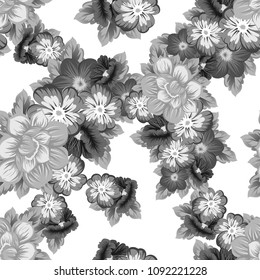 Beautiful floral seamless pattern. For your fabric design, clothing, printed matter. Congratulations and invitations to the wedding, birthday, Valentine's day and much more. Vector illustration.