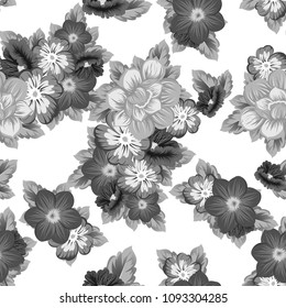 Beautiful floral seamless pattern. For your fabric design, clothing, printed matter. Congratulations and invitations to the wedding, birthday, Valentine's day and much more. Vector illustration.
