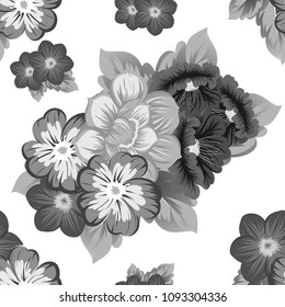 Beautiful floral seamless pattern. For your fabric design, clothing, printed matter. Congratulations and invitations to the wedding, birthday, Valentine's day and much more. Vector illustration.