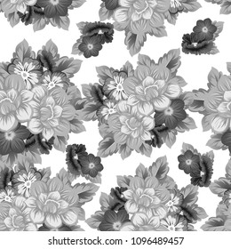 Beautiful floral seamless pattern. For your fabric design, clothing, printed matter. Congratulations and invitations to the wedding, birthday, Valentine's day and much more. Vector illustration.