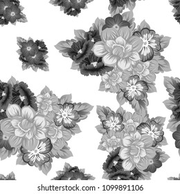 Beautiful floral seamless pattern. For your fabric design, clothing, printed matter. Congratulations and invitations to the wedding, birthday, Valentine's day and much more. Vector illustration.