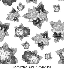 Beautiful floral seamless pattern. For your fabric design, clothing, printed matter. Congratulations and invitations to the wedding, birthday, Valentine's day and much more. Vector illustration.