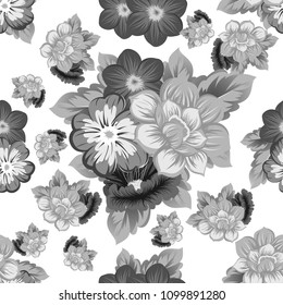 Beautiful floral seamless pattern. For your fabric design, clothing, printed matter. Congratulations and invitations to the wedding, birthday, Valentine's day and much more. Vector illustration.