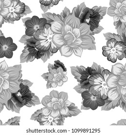 Beautiful floral seamless pattern. For your fabric design, clothing, printed matter. Congratulations and invitations to the wedding, birthday, Valentine's day and much more. Vector illustration.