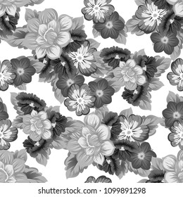 Beautiful floral seamless pattern. For your fabric design, clothing, printed matter. Congratulations and invitations to the wedding, birthday, Valentine's day and much more. Vector illustration.