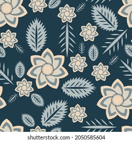 Beautiful floral seamless pattern.Vector illustration for celebration, party, holiday, invitation and Your project.Modern Creative Style.Chaotic Decor. 