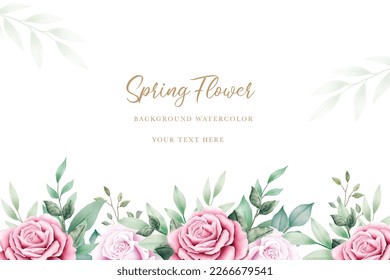 Beautiful Floral Spring Background Watercolor