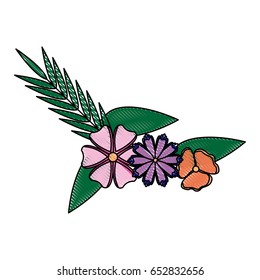 beautiful floral spring nature decoration birth vector illustration
