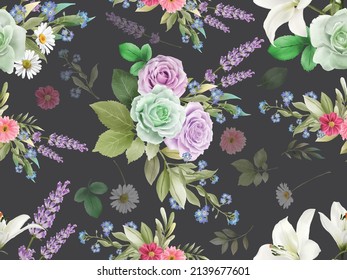 Beautiful floral spring seamless pattern