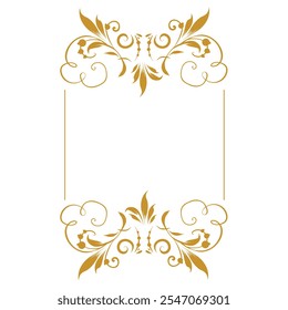 Beautiful floral square frame with vignettes. Slavic old Russian corners. Design of wedding invitations, anniversaries, congratulations. Vector isolated border.