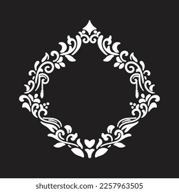 Beautiful Floral Stencil Illustration Frame