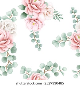 lindo floral verão sem costura padrão ilustração
