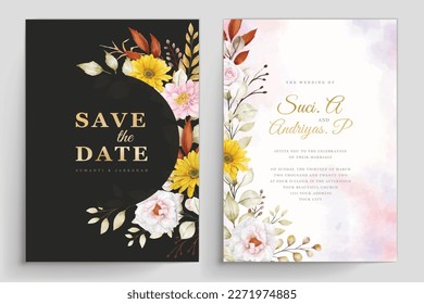 beautiful floral summer wreath and background illustration