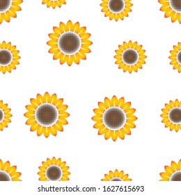 Beautiful Floral Sunflower Background Seamless Pattern Stock Vector ...