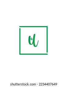 A beautiful and floral themed handwritten letter U vector logo template