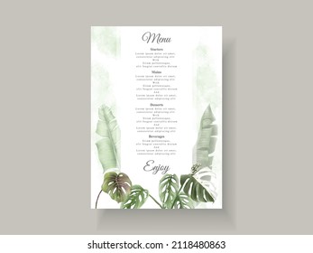 Beautiful floral tropical wedding invitation card