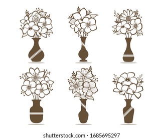 beautiful floral vase vector design