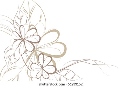 fondo vectorial floral hermoso (flores marrones en la luz)