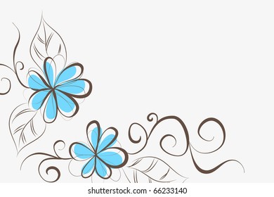 beautiful Floral vector background (flowers on gray)
