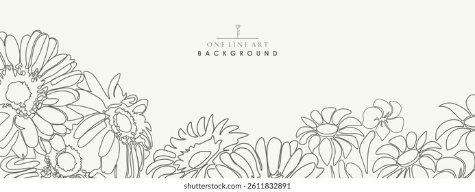 Beautiful floral vector hand drawn background. Elegant print with drawing blossom flowers. Vintage nature pattern - monochrome design