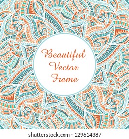 beautiful floral vector leaf round card cover wallpaper background pattern for scarf wedding textile interior white