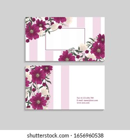 Beautiful Floral Vector Two Side Business Card Design