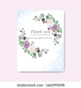 beautiful floral vector wedding invitation card