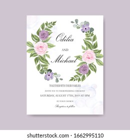 beautiful floral vector wedding invitation card