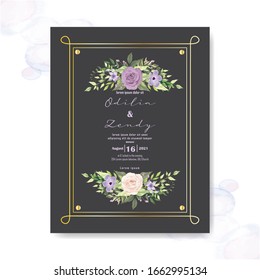 beautiful floral vector wedding invitation card