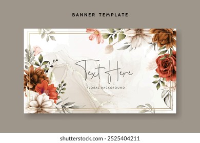 Beautiful Floral Watercolor Background Template