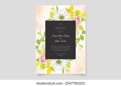 beautiful floral watercolor invitation and wedding card design