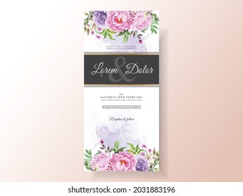 beautiful floral watercolor wedding invitation template