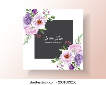 beautiful floral watercolor wedding invitation template