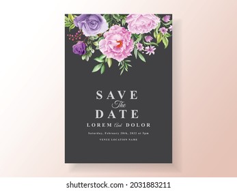 beautiful floral watercolor wedding invitation template