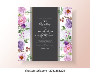 beautiful floral watercolor wedding invitation template