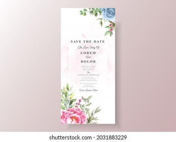 beautiful floral watercolor wedding invitation template