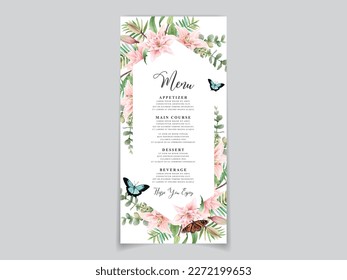 beautiful floral watercolor wedding invitation card