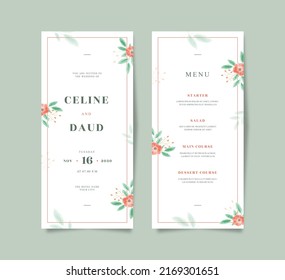 Beautiful floral watercolor wedding stationery